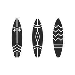 Minimalist Surfboard Vector Bundle for Summer Themes.