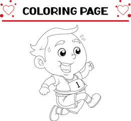 boy is running very fast coloring page for kids