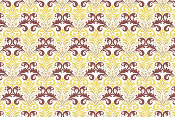 vintage abstract seamless floral pattern with botanical motifs and ethnic ikat designs for textile, fabric, wallpaper, and fashion use