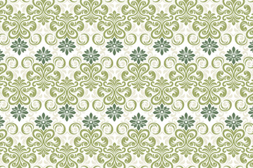 Fototapeta premium vintage seamless floral pattern with abstract botanical elements and ethnic ikat designs for textile, fabric, wallpaper, and fashion collections