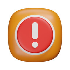 3d alert danger caution icon