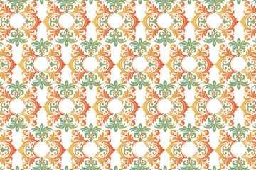 seamless abstract floral pattern with vintage botanical designs and ethnic ikat motifs for fashion, textile, fabric, and wallpaper applications