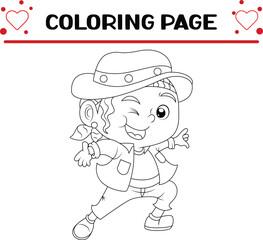 girl is wearing like detective coloring page for kids