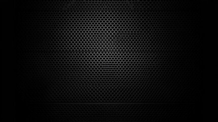 Naklejka premium texture metal grid, dark gray abstract background, Industrial background. Black metal surface with regular round holes as texture