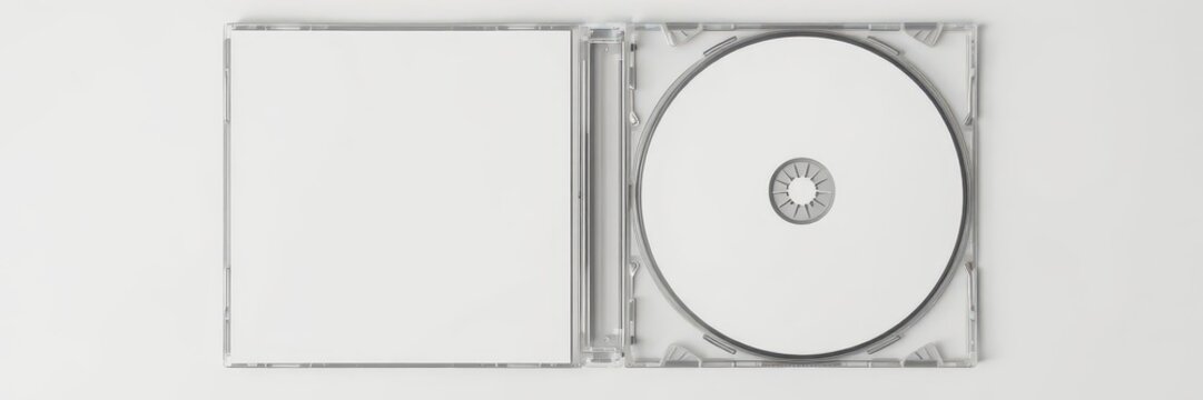 Empty CD case mockup, ready for design showcase, folder, digital
