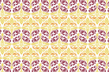 seamless floral pattern with abstract vintage botanical motifs and ethnic ikat designs for fashion, fabric, wallpaper, and textile applications