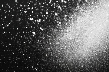 Obraz premium White Silver Gold Glitter Dust. Shiny Particles Festive. Glittering white, silver, and gold particles create a festive backdrop, adding elegance and charm to any celebration.