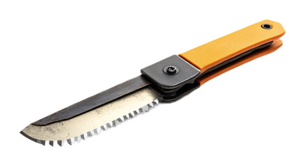 Camping Folding Saw for Easy Outdoor Cutting - Isolated on White Background