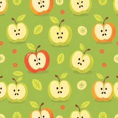 apple seamless patern. Seamless patern with Apple fruit for textile,fabric,wrapping paper,and any print. Cute Apple fruit illustration.