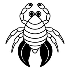 Hermit Crab vector silhouette on white background