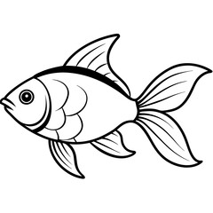 Goldfish vector silhouette on white background
