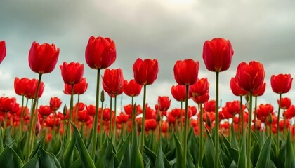 Obraz premium tulips on warm abstract gray background