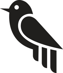 a black bird icon on a white background