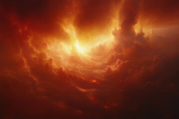 Dramatic Fiery Clouds Illuminating the Sky in Warm Tones
