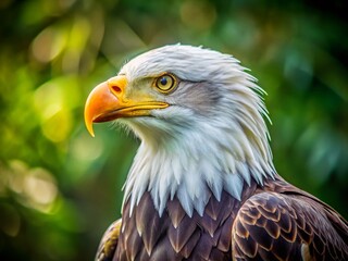 Majestic Bald Eagle Profile: Sharp Beak, Detailed Plumage, Candid Wildlife Photography