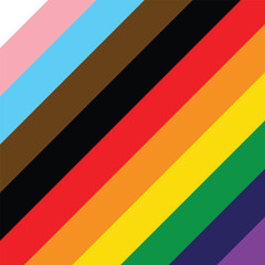 Pride Rainbow Flag Illustration Isolated on White Background. Vector Banner Template for Pride Month.