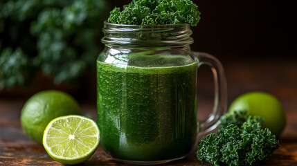 Refreshing Green Kale Smoothie with Lime: A Vibrant and Healthy Drink