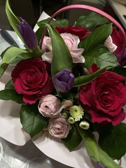 Roses tulips bouquet. High quality photo