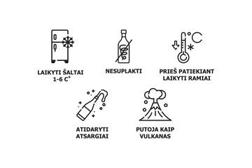 Icons for a product that indicate different characteristics