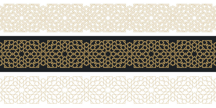 Seamless strokes pattern in authentic arabian style.