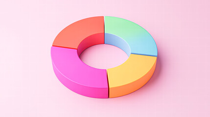 Obraz premium Creative colorful pie chart design digital art modern workspace minimalist aesthetic