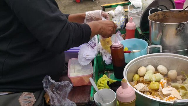 siomay batagor food vendor, a traditional Indonesian food