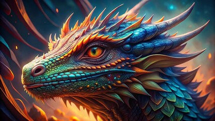 Obraz premium Majestic Dragon Pencil Sketch, High-Detail Fantasy Art