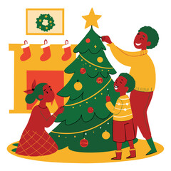 christmas tree and gifts