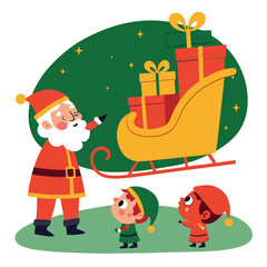 santa claus with gift