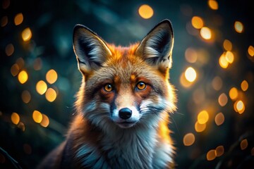 Majestic Fox in Low Light, Night Forest Wallpaper