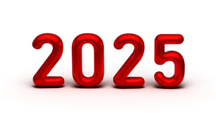 3d 2025 Numbers for Happy New Year PNG