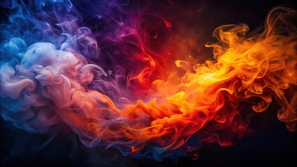 Abstract Swirling Colorful Smoke A Vivid Display of Energetic Hues and Dynamic Forms