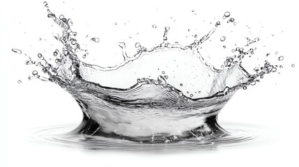 A stunning splash of water captured in high detail against a white background.