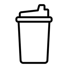 Protein Shake Vector Line Icon Design