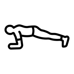 Plank Pose Vector Line Icon Design