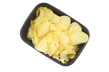 potato chip isolated on white background close up