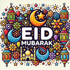 vector eid mubarak, muslim holiday