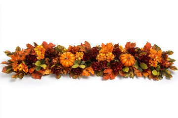 Vibrant Fall Harvest Decor with Colorful Leaves and Pumpkins for Seasonal Celebration and Home Decoration, Perfect for Thanksgiving Table Centerpiece or Autumn Events