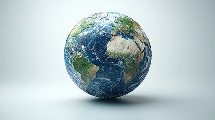 Fototapeta premium Earth globe, isolated, simple, realistic depiction, educational use.