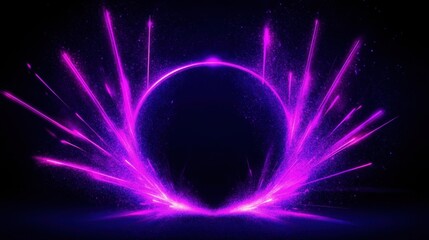 Abstract Purple Light Burst with Radiating Sparks Creating a Futuristic Atmosphere Perfect for Technology and Creative Projects