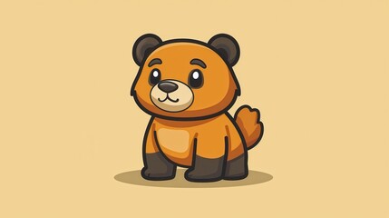 Adorable Cartoon Bear Cub Illustration Cute Wildlife Character Design Perfect for Kids