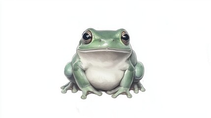 Obraz premium Adorable Green Tree Frog Portrait Amphibian Wildlife Close Up Studio Shot