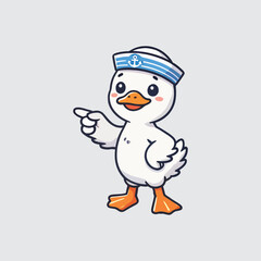 duck vector wearing pirate costume
