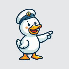 duck vector wearing pirate costume