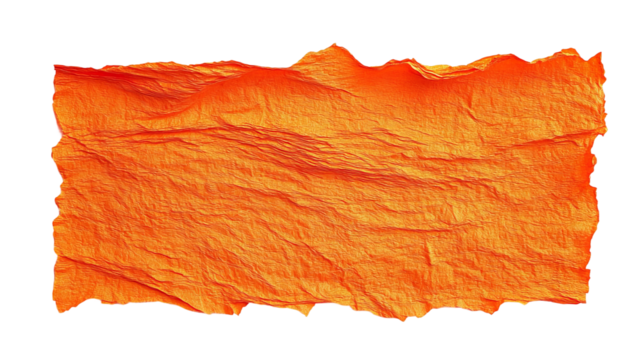 torn orange paper isolated on white background