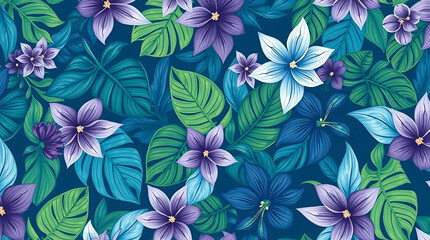 Obraz premium Modern Seamless Tropical Floral Design