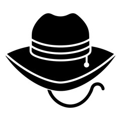 Fisherman hat icon vector art illustration

