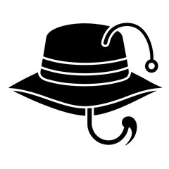 Fisherman hat icon vector art illustration

