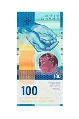 Vector stylized image of 100 Swiss francs paper bill