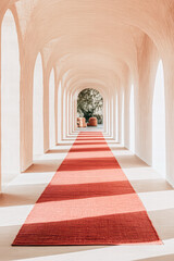 Serene minimalist passageway a tranquil interior in an architectural concept